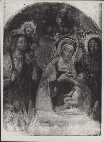Dipinto murale - Madonna con Bambino e Santi - Lodi - Santuario di Santa Maria della Fontana