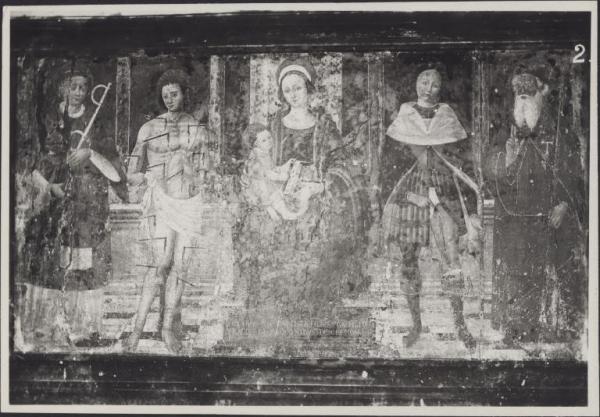 Dipinto murale - Madonna con Bambino e Santi - Azzate - Chiesa prepositurale della Natività di Maria Vergine