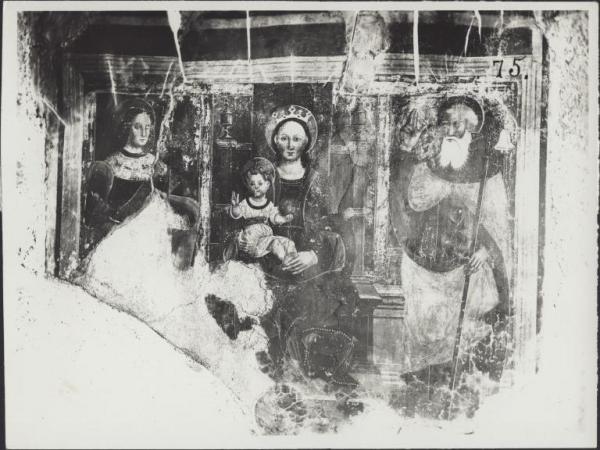 Dipinto murale - Madonna con Bambino e Santi - Cittiglio - Casa Bozzola