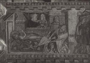 Dipinto murale - Tavola di S. Agata (particolare del martirio di S. Agata) - Cremona - Chiesa di S. Agata