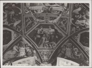 Dipinto murale - Profeti, Sibille e scena sacra - Pietro Sorri - Certosa di Pavia - sacrestia nuova - Volta