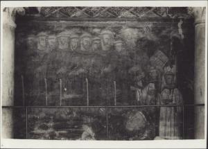 Dipinto murale - Funerali del nobile Antonio Fissiraga - Lodi - Chiesa di S. Francesco - Sarcofago di Antonio Fissiraga