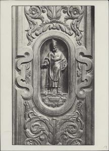 Anta di armadio - S. Ambrogio - Virgilio de' Conti e Giovanni Taurini - Certosa di Pavia - sacrestia nuova