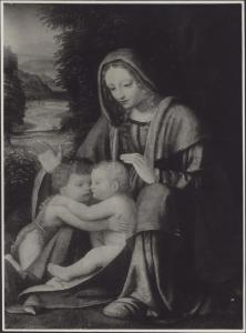Dipinto - Madonna con Bambino e S. Giovannino - Milano - Collezione Cesare Borgia