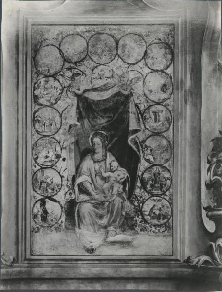 Dipinto murale - Madonna con Bambino - Saronno - Chiesa di S. Francesco - Cappella del Rosario