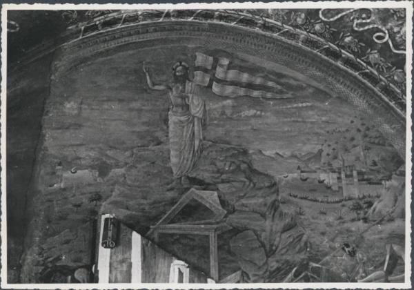 Dipinto murale - Resurrezione di Gesù (particolare) - Pavia - Casa di piazza del Collegio Ghisleri