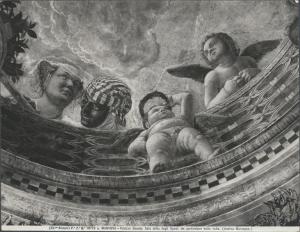 Dipinto murale - affresco - Mantova - Palazzo Ducale - Camera degli Sposi - Andrea Mantegna - oculo - Putti affacciati alla balaustra