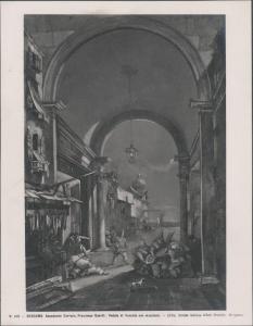 Dipinto - Veduta di Venezia con maschere - Francesco Guardi - Accademia Carrara