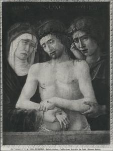 Dipinto - Cristo in pietà con la Madonna e S. Giovanni Evangelista - Giovanni Bellini - Bergamo - Accademia Carrara