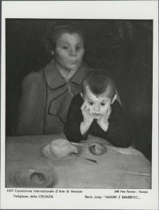 Dipinto - Madre e bambino - Josip Racic - Venezia - XXIII Esposizione Internazionale d'Arte - Sala della Croazia