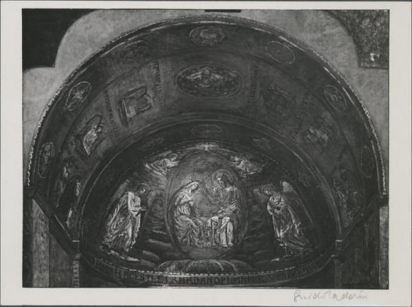 Dipinto - Bozzetto per la decorazione musiva dell'abside della cattedrale di S. Giusto a Trieste: Incoronazione della Vergine - Guido Cadorin - Venezia