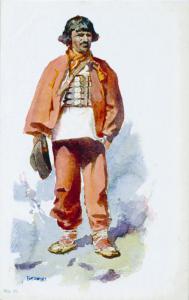 Dipinto - Uomo in costume tradizionale - Batowski