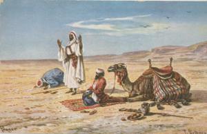 Scena di preghiera nel deserto