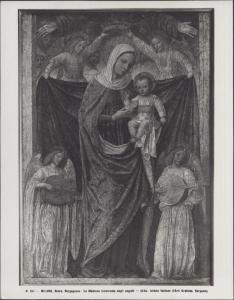 Pittura murale - affresco - Bergognone - Madonna con Bambino incoronata da due angeli e due angeli musicanti - Milano - Pinacoteca di Brera