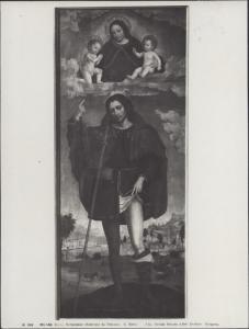 Dipinto - Bergognone - San Rocco con la Madonna, il Bambino e San Giovannino - Milano - Pinacoteca di Brera