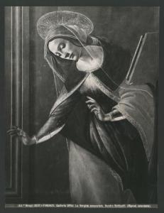Dipinto - Annunciazione (particolare di Maria Vergine) - Sandro Botticelli - Firenze - Galleria degli Uffizi