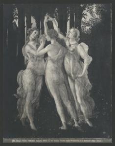 Dipinto - Allegoria della Primavera (particolare delle tre Grazie) - Sandro Botticelli - Firenze - Galleria degli Uffizi