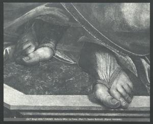 Dipinto - Fortezza (particolare dei piedi) - Sandro Botticelli - Firenze - Galleria degli Uffizi