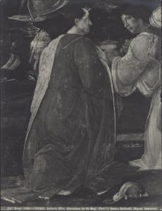 Dipinto - Adorazione dei Magi (particolare di un Magio) - Sandro Botticelli - Firenze - Galleria degli Uffizi