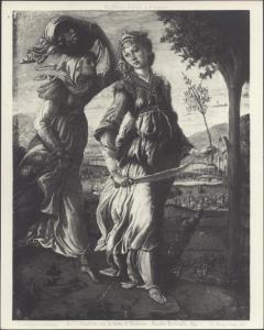 Dipinto - Giuditta e la sua ancella tornano a Betulia - Sandro Botticelli - Firenze - Galleria degli Uffizi