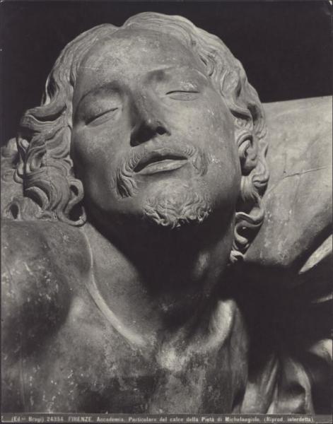 Calco di scultura - Pietà di Michelangelo Buonarroti (particolare del volto di Gesù) - Firenze - Gipsoteca