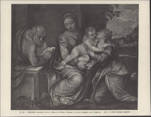 Dipinto - Madonna con Bambino, San Giuseppe e Santa Caterina d'Alessandria - Domenico Brusasorci - Bergamo - Accademia Carrara