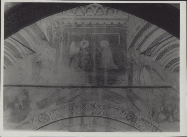 Dipinto murale - Annuncio della morte a Maria - Secondo Maestro di Chiaravalle - Milano - Abbazia di Chiaravalle - Tiburio