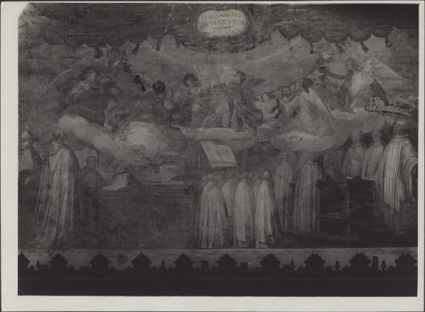 Dipinto murale - Gli angeli cantano il Te Deum - Bartolomeo Roverio detto Genovesino - Milano - Abbazia di Chiaravalle - Coro
