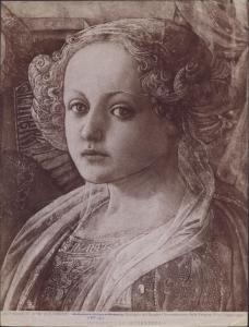 Pala d'altare dipinta - Incoronazione di Maria Vergine (particolare di una Santa) - Filippo Lippi - Firenze - Galleria degli Uffizi