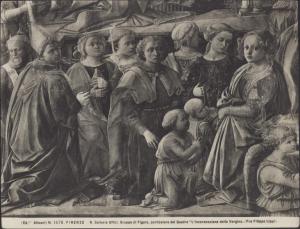 Pala d'altare dipinta - Incoronazione di Maria Vergine (particolare del gruppo dei Santi al centro) - Filippo Lippi - Firenze - Galleria degli Uffizi