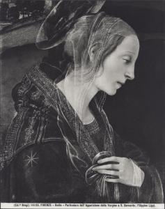 Dipinto - Apparizione della Madonna a S. Bernardo (particolare della Madonna) - Filippino Lippi - Firenze - Badia Fiorentina