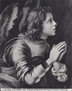 Dipinto - Apparizione della Madonna a S. Bernardo (particolare dell'angelo) - Filippino Lippi - Firenze - Badia Fiorentina