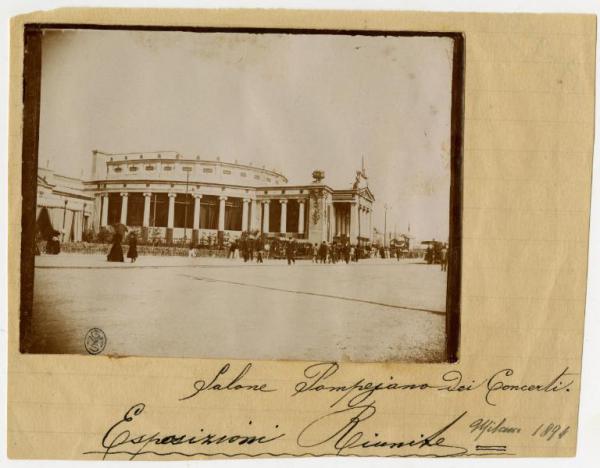 Milano - Esposizioni Riunite del 1894 - Castello Sforzesco - Salone Pompeiano dei concerti, situato tra l'Arena e il Castello