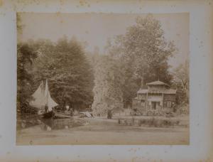 Milano - Esposizione Nazionale del 1881- Giardino di Villa Reale - Padiglione svizzero - Leone di Caprera