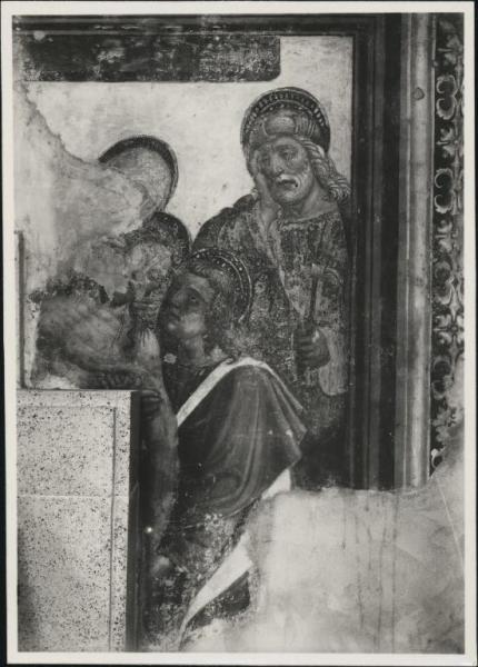 Dipinto murale - Deposizione (frammento di Cristo sorretto dagli Apostoli) - Bernardino de' Rossi - Pancarana - Chiesa parrocchiale - Parete destra