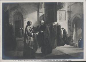 Dipinto - L'incontro di Dante con frate Ilario - Giuseppe Bertini - Milano - Pinacoteca di Brera