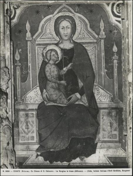 Dipinto murale - Madonna con Bambino - Civate - Chiesa di S. Calogero