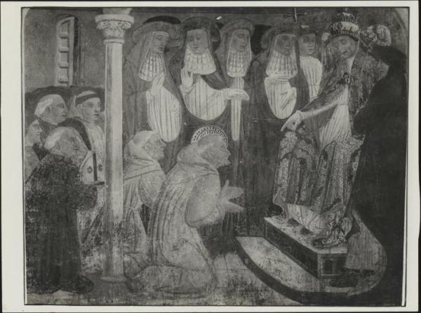 Dipinto murale - Episodio della vita di S. Bernardino - Lodi - Chiesa di S. Francesco - Cappella di S. Bernardino