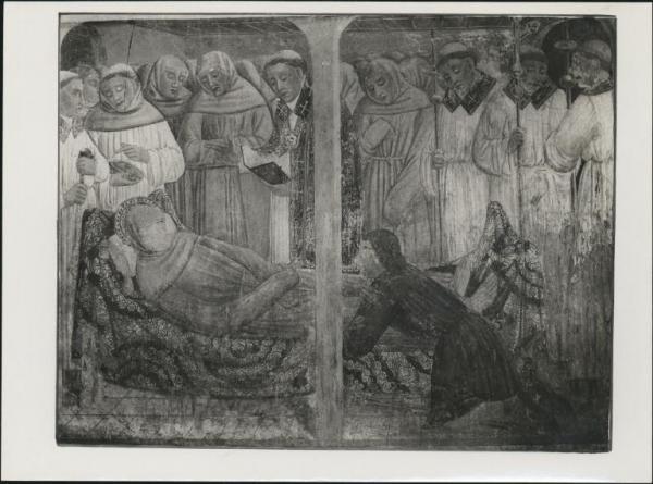 Dipinto murale - Morte di S. Bernardino - Lodi - Chiesa di S. Francesco - Cappella di S. Bernardino