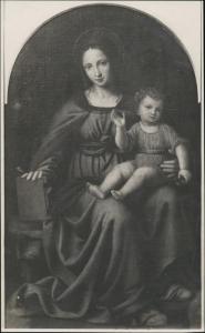 Scomparto di polittico dipinto - Pala di Maggianico - Particolare della Madonna con Bambino - Bernardino Luini - Maggianico - Parrocchiale di S. Andrea