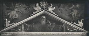 Scomparto di polittico dipinto - Pala di S. Magno - Particolare del timpano col Padre Eterno - Bernardino Luini - Legnano - Chiesa di S. Magno
