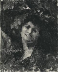 Dipinto - Testa di donna - Giuseppe Amisani
