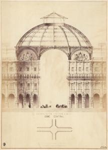 Disegno - Progetto per la cupola della Galleria Vittorio Emanuele II a Milano - Ditta H. Joret