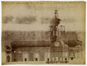 Disegno - Basilica di S. Andrea a Mantova - Spaccato longitudinale