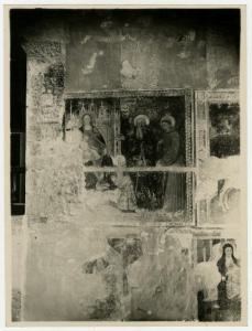 Agliate (MB) - Basilica ?- affreschi - Madonna in trono con Bambino e Ss. Antonio Abate e Francesco