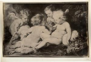 Dipinto - Cristo e Giovanni Battista da bambini con due angeli - Peter Paul Rubens - Frans Snyders - Vienna - Kunsthistorisches Museum