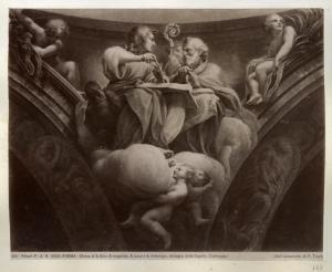 Acquerello - San Luca e Sant'Ambrogio - Paolo Toschi - copia da Correggio - Parma - Galleria Nazionale