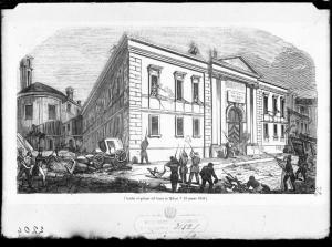 Stampa - Assalto al Palazzo del Genio in Milano il 21 marzo 1848 - Museo del Risorgimento - Milano
