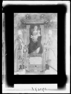 Dipinto - Madonna con Bambino in trono tra san Zeno e san Nicola di Bari - Morone Francesco - Pinacoteca Nazionale di Brera - Milano