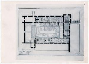 Disegno - Pianta del piano terra della Corte Ducale, maggio 1956 - Progetto di allestimento BBPR del 1956